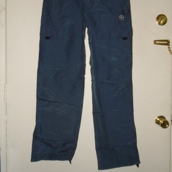 Vintage Rare Nylon Zipper Pockets Drawstring Zipper legs Cargo Pants - Picture 13 of 14